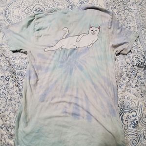 Blue tye-dye rip n dip shirt